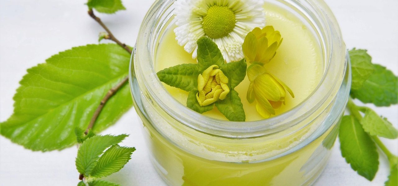 blossoms, cream, glass